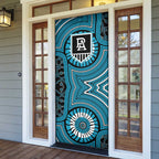 Port Adelaide Football Club Door Cover Indigenous Monochrome Dot Art Mascot Style