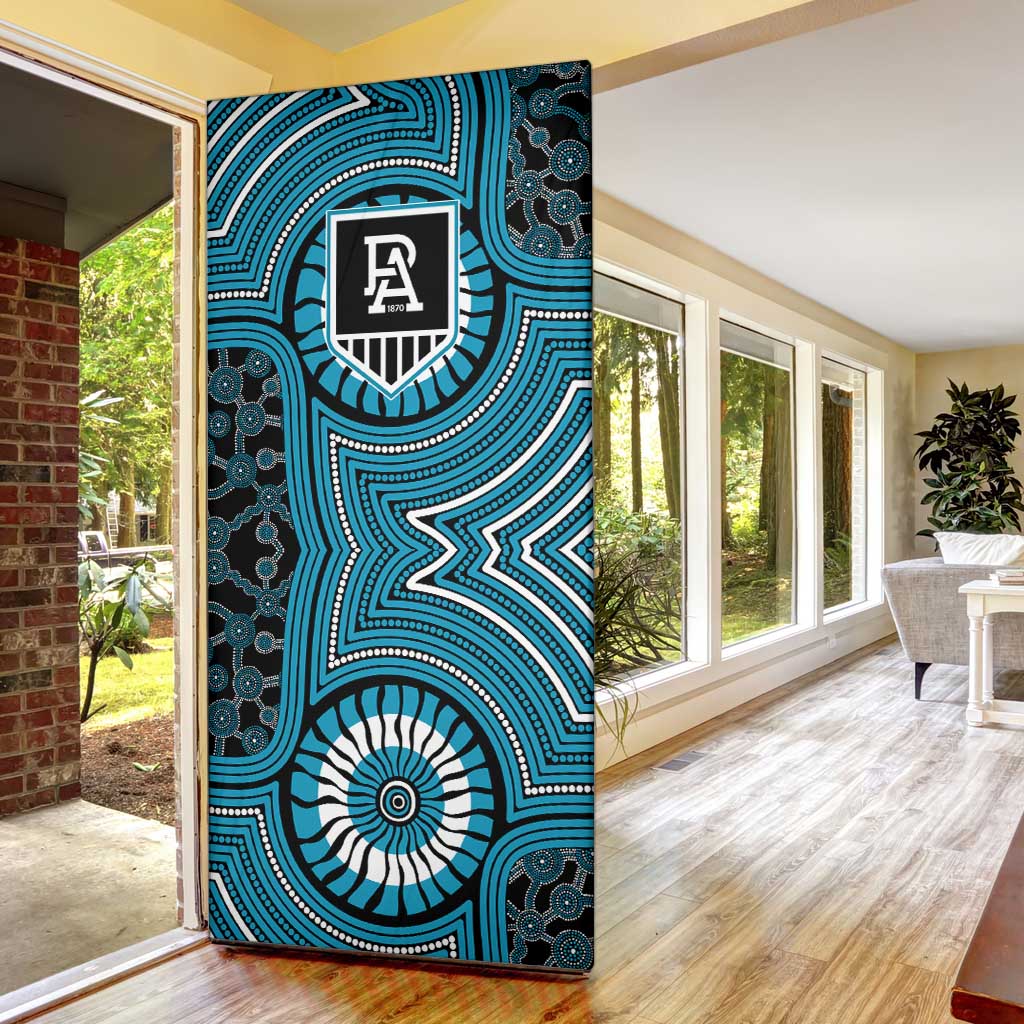 Port Adelaide Football Club Door Cover Indigenous Monochrome Dot Art Mascot Style