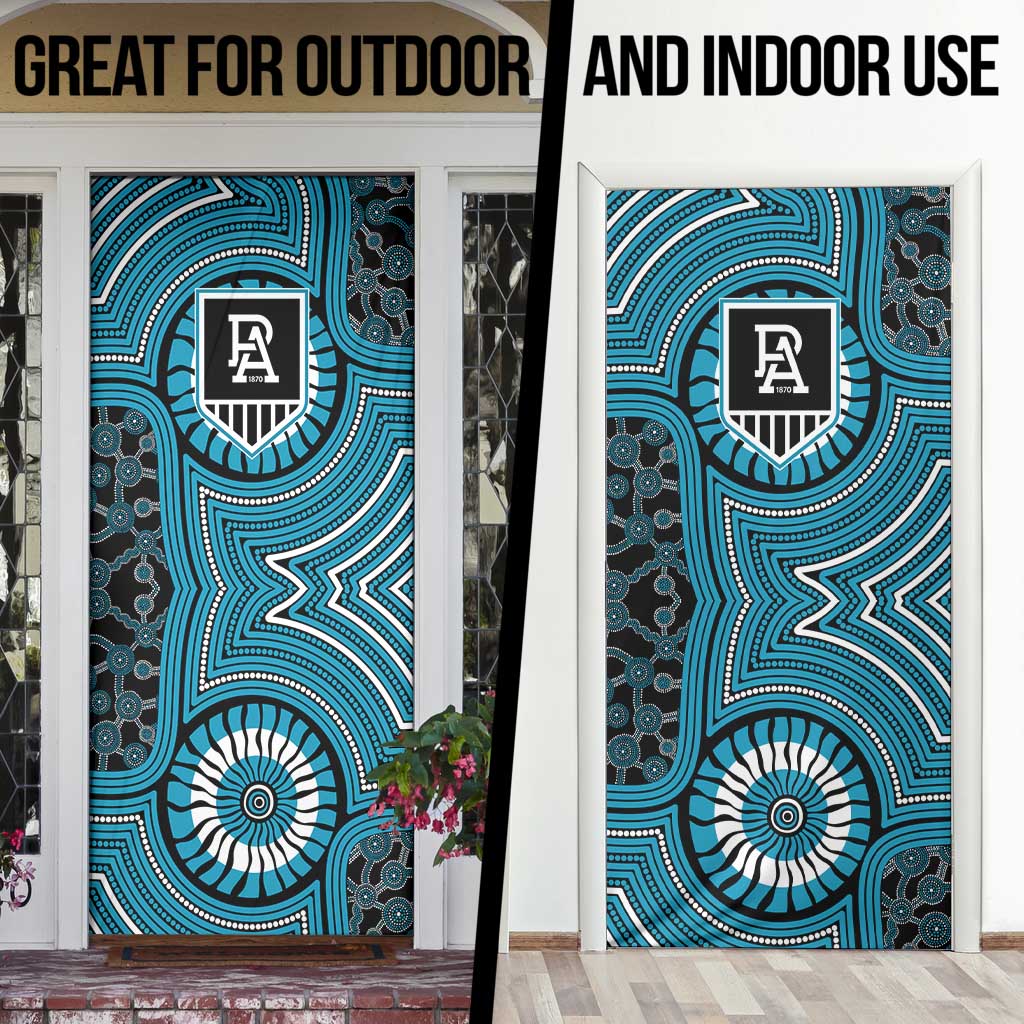 Port Adelaide Football Club Door Cover Indigenous Monochrome Dot Art Mascot Style
