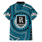 Port Adelaide Football Club Family Matching Mermaid Dress and Hawaiian Shirt Indigenous Monochrome Dot Art Mascot Style