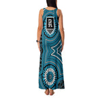 Port Adelaide Football Club Family Matching Tank Maxi Dress and Hawaiian Shirt Indigenous Monochrome Dot Art Mascot Style