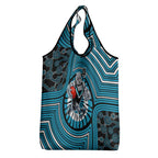 Port Adelaide Football Club Grocery Bag Indigenous Monochrome Dot Art Mascot Style