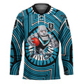 Port Adelaide Football Club Hockey Jersey Indigenous Monochrome Dot Art Mascot Style