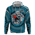 Port Adelaide Football Club Hoodie Indigenous Monochrome Dot Art Mascot Style