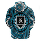 Port Adelaide Football Club Hoodie Indigenous Monochrome Dot Art Mascot Style