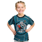 Port Adelaide Football Club Kid T Shirt Indigenous Monochrome Dot Art Mascot Style