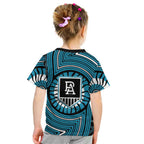 Port Adelaide Football Club Kid T Shirt Indigenous Monochrome Dot Art Mascot Style