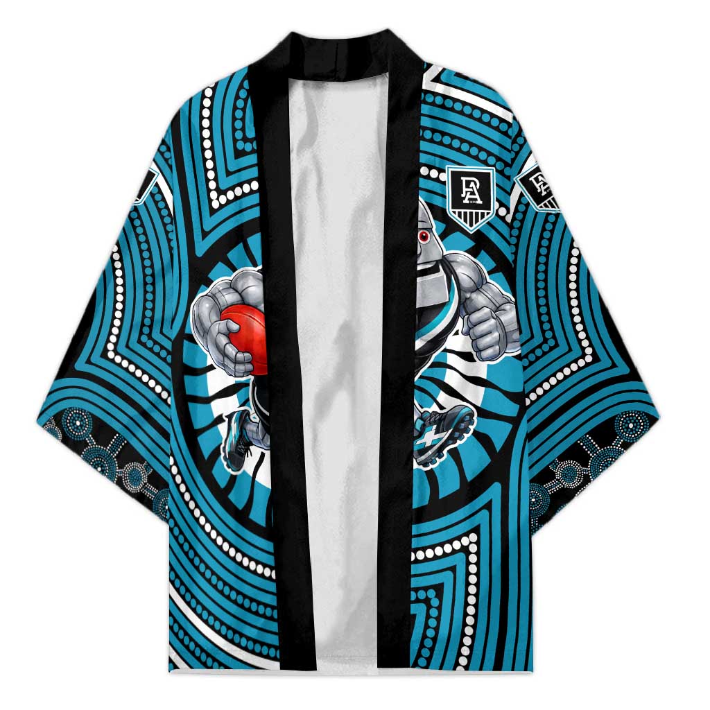 Port Adelaide Football Club Kimono Indigenous Monochrome Dot Art Mascot Style