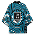 Port Adelaide Football Club Kimono Indigenous Monochrome Dot Art Mascot Style