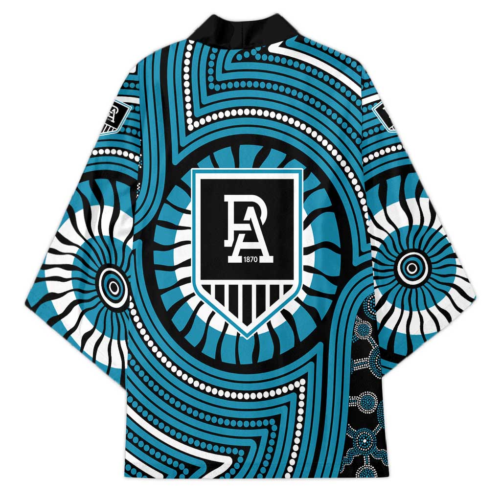 Port Adelaide Football Club Kimono Indigenous Monochrome Dot Art Mascot Style