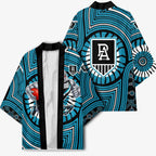 Port Adelaide Football Club Kimono Indigenous Monochrome Dot Art Mascot Style
