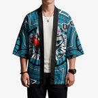 Port Adelaide Football Club Kimono Indigenous Monochrome Dot Art Mascot Style