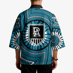 Port Adelaide Football Club Kimono Indigenous Monochrome Dot Art Mascot Style
