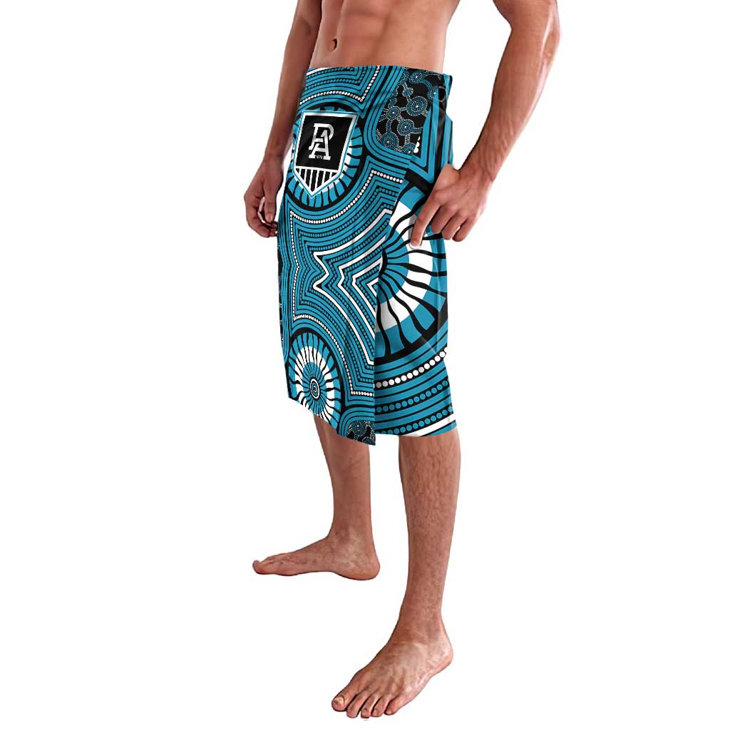 Port Adelaide Football Club Lavalava Indigenous Monochrome Dot Art Mascot Style