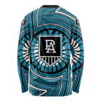 Port Adelaide Football Club Long Sleeve Shirt Indigenous Monochrome Dot Art Mascot Style