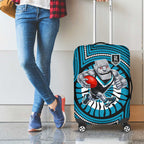 Port Adelaide Football Club Luggage Cover Indigenous Monochrome Dot Art Mascot Style