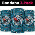 Port Adelaide Football Club Neck Gaiter Indigenous Monochrome Dot Art Mascot Style