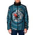 Port Adelaide Football Club Padded Jacket Indigenous Monochrome Dot Art Mascot Style