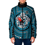Port Adelaide Football Club Padded Jacket Indigenous Monochrome Dot Art Mascot Style