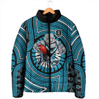 Port Adelaide Football Club Padded Jacket Indigenous Monochrome Dot Art Mascot Style