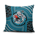 Port Adelaide Football Club Pillow Cover Indigenous Monochrome Dot Art Mascot Style