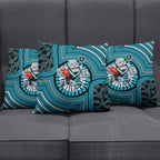 Port Adelaide Football Club Pillow Cover Indigenous Monochrome Dot Art Mascot Style