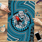 Port Adelaide Football Club Puzzle Indigenous Monochrome Dot Art Mascot Style