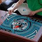 Port Adelaide Football Club Puzzle Indigenous Monochrome Dot Art Mascot Style