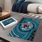 Port Adelaide Football Club Puzzle Indigenous Monochrome Dot Art Mascot Style