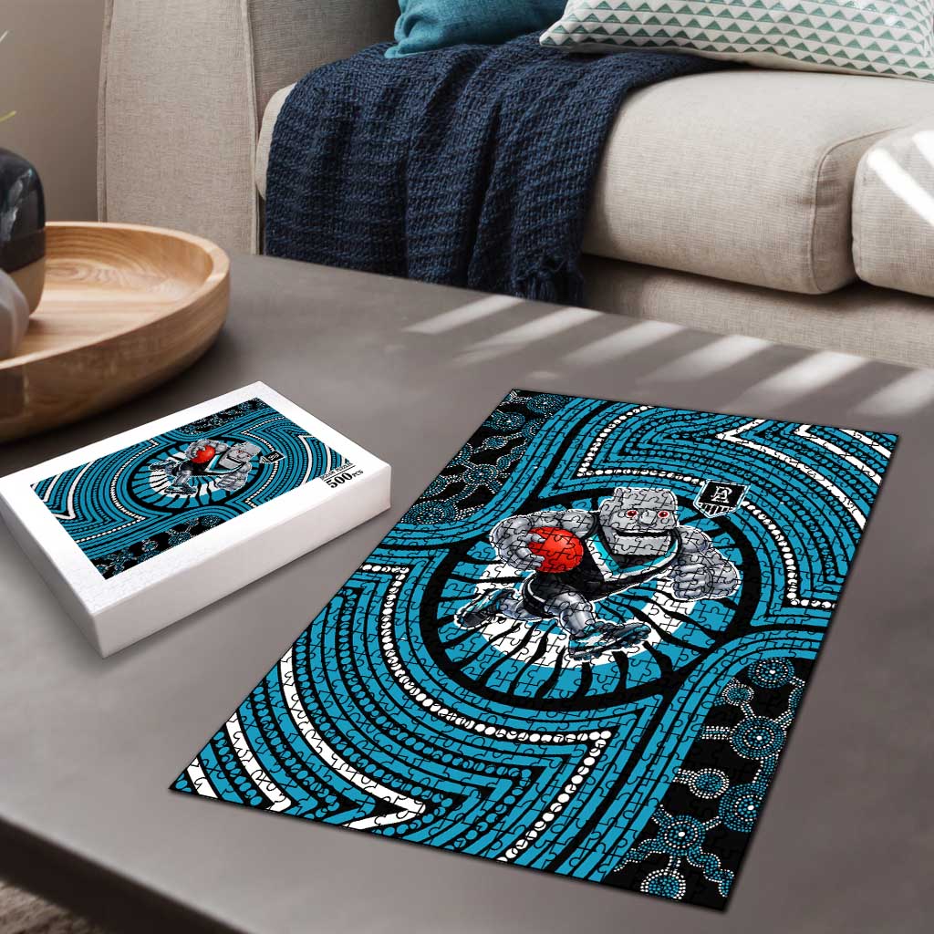 Port Adelaide Football Club Puzzle Indigenous Monochrome Dot Art Mascot Style