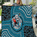 Port Adelaide Football Club Quilt Indigenous Monochrome Dot Art Mascot Style