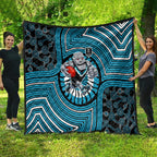 Port Adelaide Football Club Quilt Indigenous Monochrome Dot Art Mascot Style