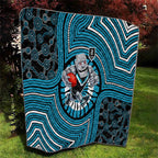 Port Adelaide Football Club Quilt Indigenous Monochrome Dot Art Mascot Style