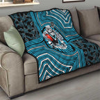 Port Adelaide Football Club Quilt Indigenous Monochrome Dot Art Mascot Style