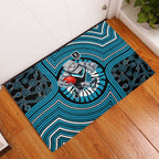 Port Adelaide Football Club Rubber Doormat Indigenous Monochrome Dot Art Mascot Style