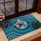 Port Adelaide Football Club Rubber Doormat Indigenous Monochrome Dot Art Mascot Style