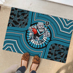 Port Adelaide Football Club Rubber Doormat Indigenous Monochrome Dot Art Mascot Style