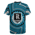 Port Adelaide Football Club Rugby Jersey Indigenous Monochrome Dot Art Mascot Style