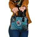Port Adelaide Football Club Shoulder Handbag Indigenous Monochrome Dot Art Mascot Style
