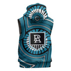 Port Adelaide Football Club Sleeveless Hoodie Indigenous Monochrome Dot Art Mascot Style