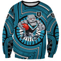 Port Adelaide Football Club Sweatshirt Indigenous Monochrome Dot Art Mascot Style