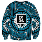 Port Adelaide Football Club Sweatshirt Indigenous Monochrome Dot Art Mascot Style