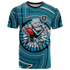 Port Adelaide Football Club T Shirt Indigenous Monochrome Dot Art Mascot Style