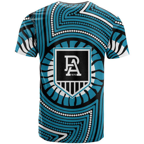 Port Adelaide Football Club T Shirt Indigenous Monochrome Dot Art Mascot Style