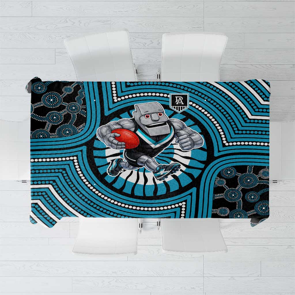 Port Adelaide Football Club Tablecloth Indigenous Monochrome Dot Art Mascot Style