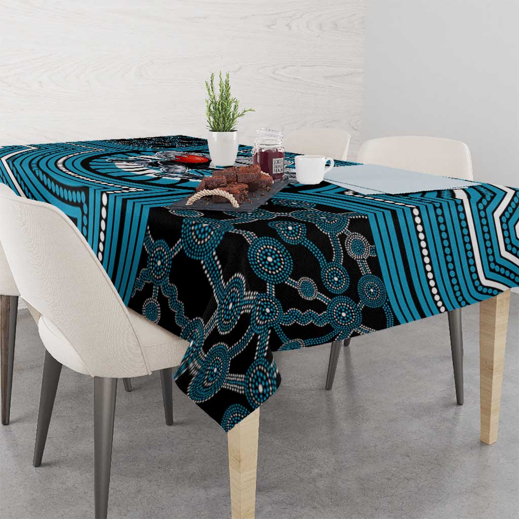 Port Adelaide Football Club Tablecloth Indigenous Monochrome Dot Art Mascot Style