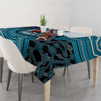 Port Adelaide Football Club Tablecloth Indigenous Monochrome Dot Art Mascot Style