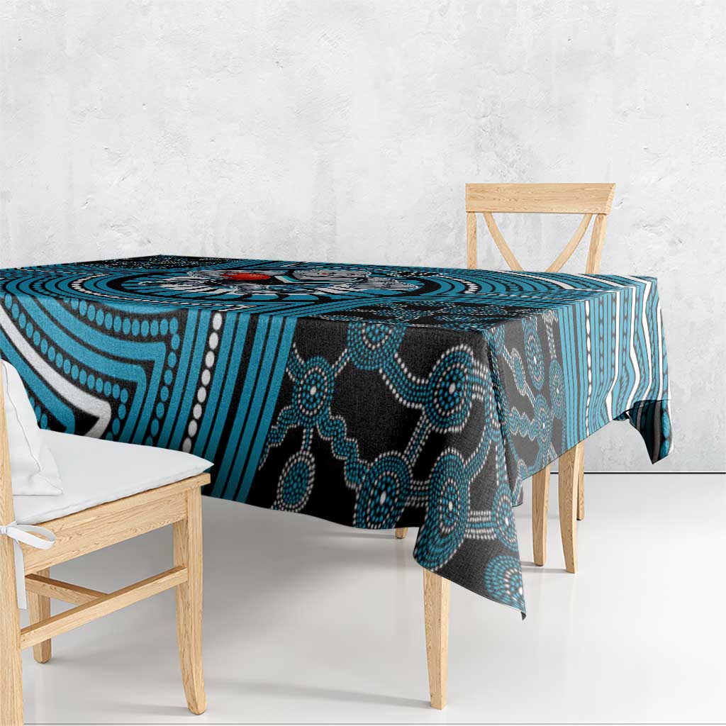 Port Adelaide Football Club Tablecloth Indigenous Monochrome Dot Art Mascot Style