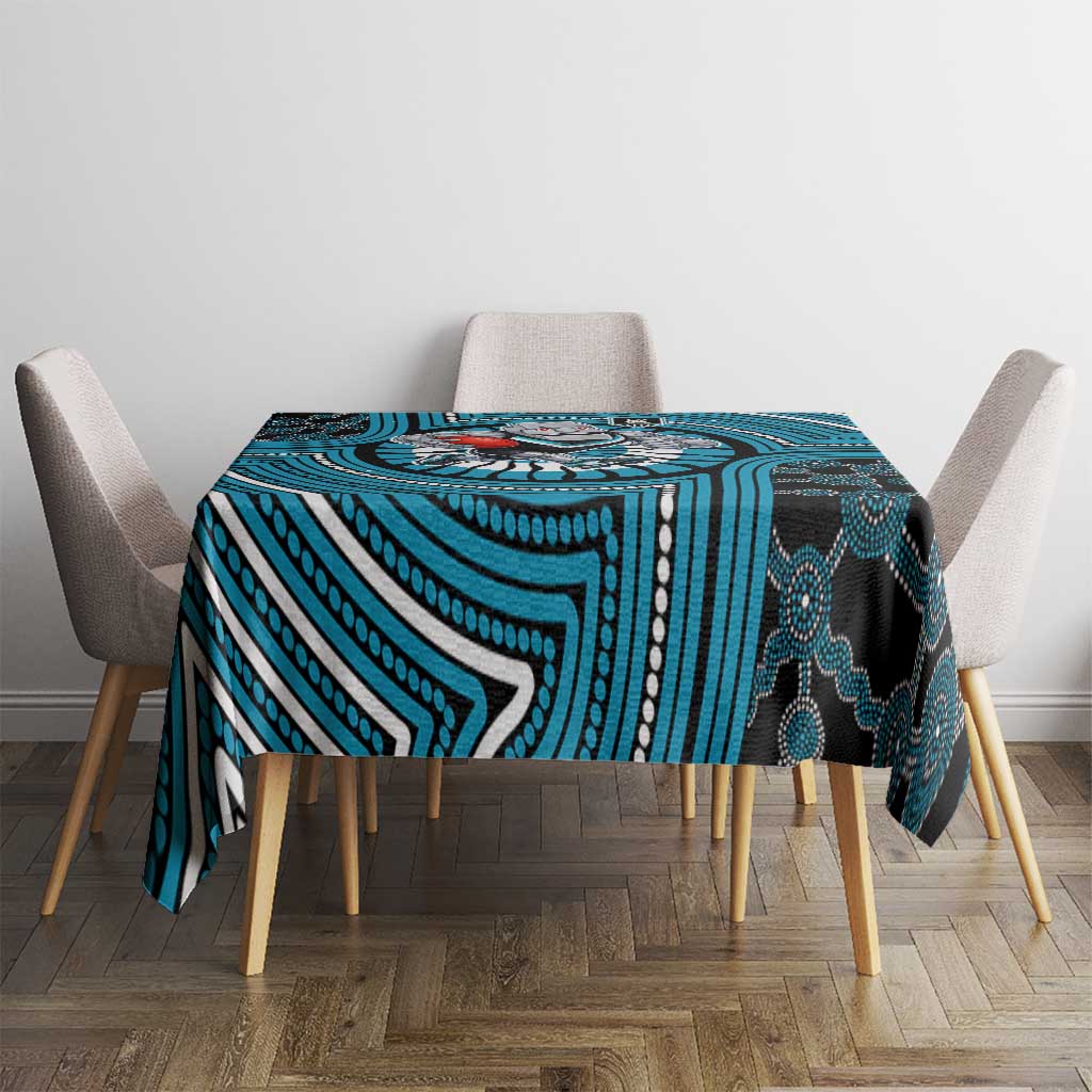 Port Adelaide Football Club Tablecloth Indigenous Monochrome Dot Art Mascot Style