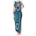Port Adelaide Football Club Tank Maxi Dress Indigenous Monochrome Dot Art Mascot Style